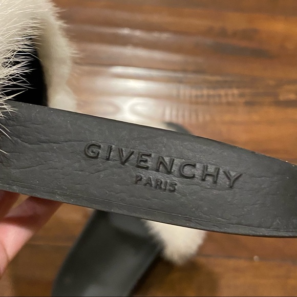 Givenchy Red and White Mink Slides - Picture 5 of 7